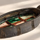 Oval bowl with two handles in glazed ceramic, 1970-71
