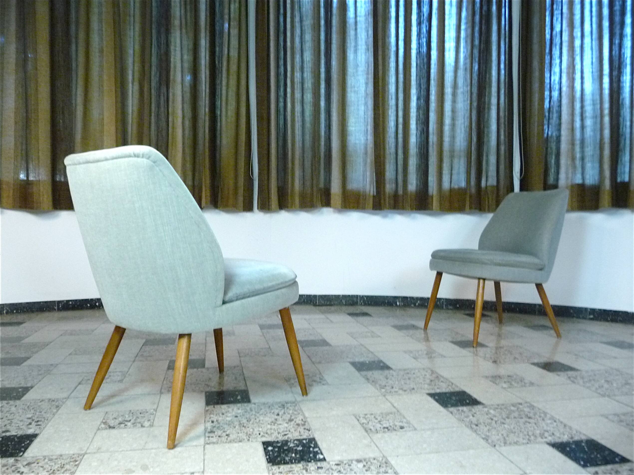 Mid-Century Club Chairs in Mohair by Wilhelm Knoll, 1950s, Set of 2