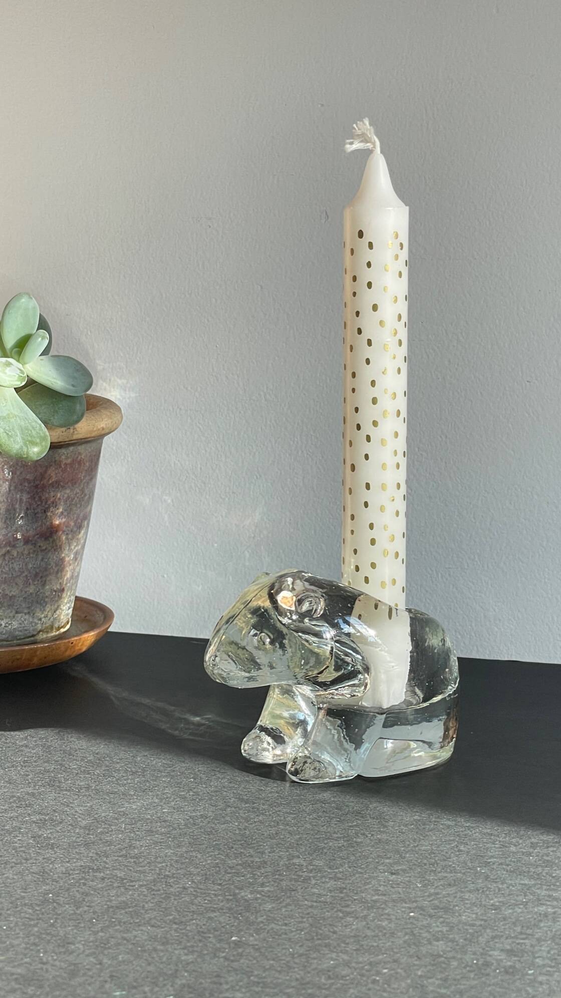 Semi-crystal candle holder Polar BEAR Shape Vintage