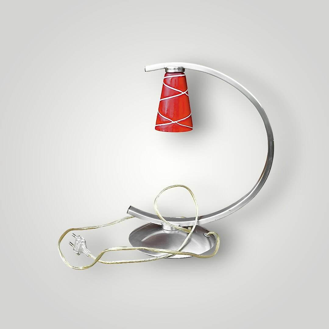 Curved retro-futuristic design lamp – Massive – 1990s