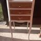 Nightstand with 3 drawers, white patina.