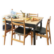 Scandinavian Ash Chairs, 1960s, Set of 6