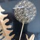 Wooden frame - gold vegetable decoration - golden dandelions