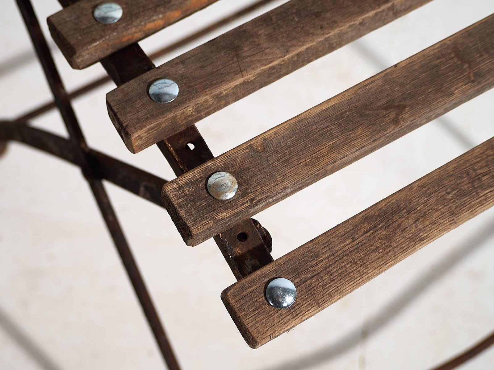 Anciennes chaises de terrasse pliantes (c.1920). Ensemble de 2 pièces #32