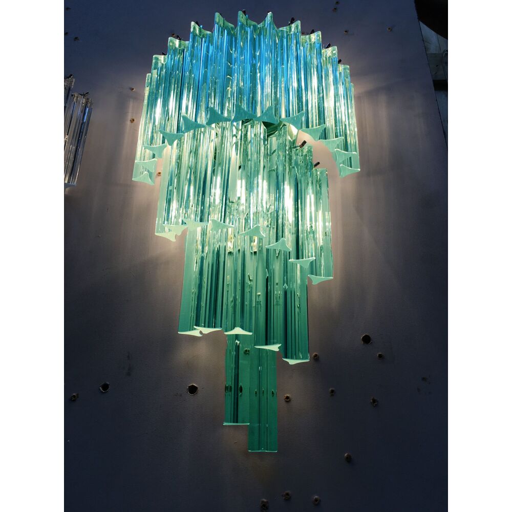Green-wather “triedro” murano glass twister wall sconce