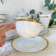 Vintage white porcelain coffee set, gilded, Epiag Czechoslovakia