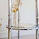 Table d'appoint en marbre et chrome, Italie années 70