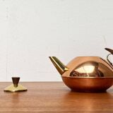 Metal and teak teapot from the mid-century, 1960s.