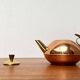 Metal and teak teapot from the mid-century, 1960s.