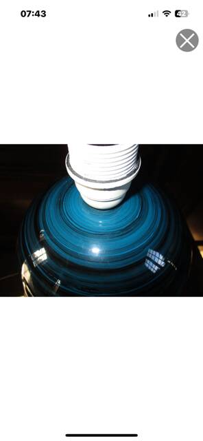 Blue ceramic lamp base