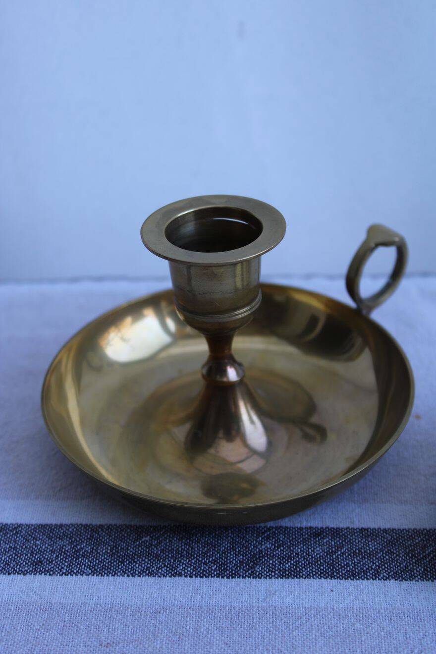 Set of 2 brass candle holders