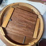 Round extendable dining table in wood, 1960