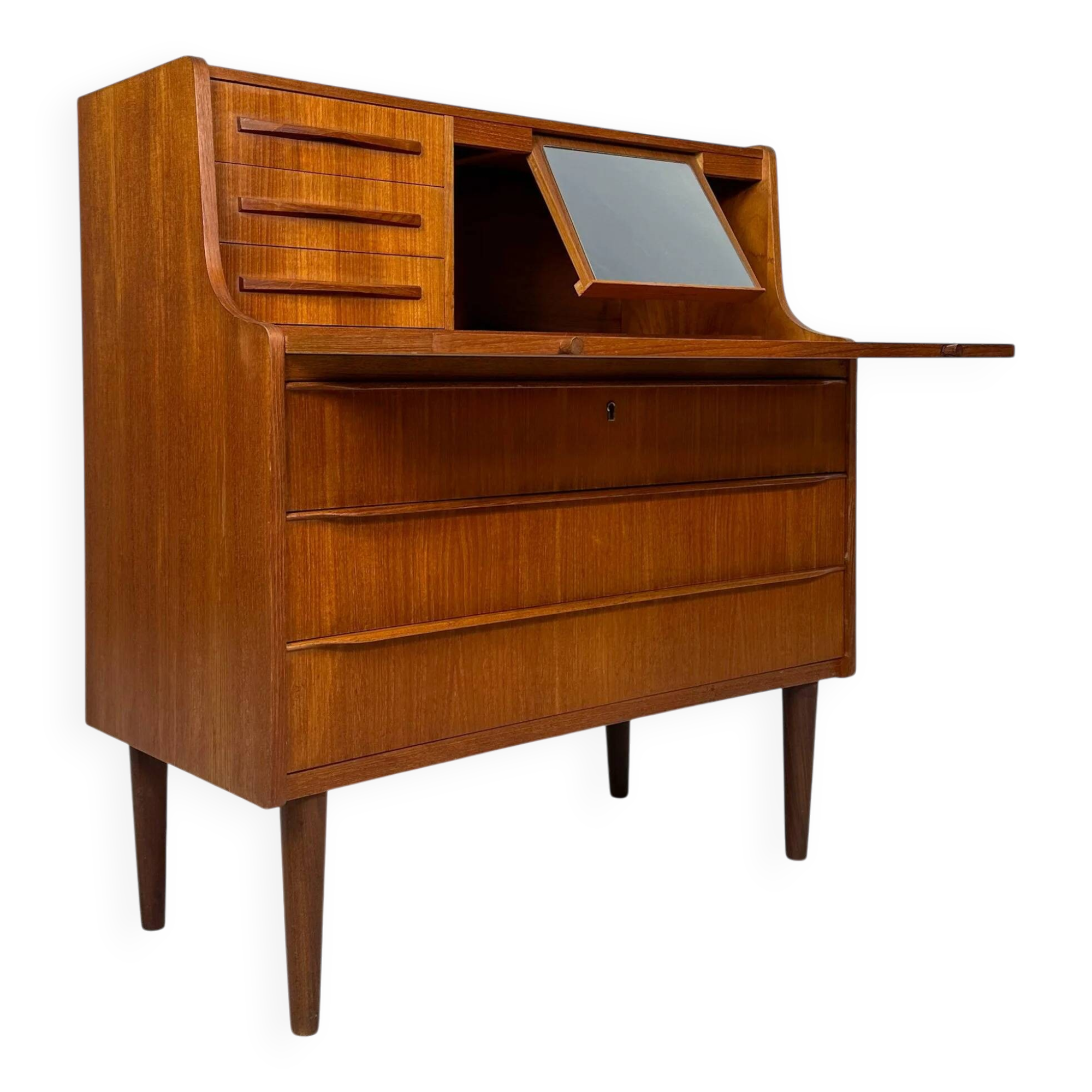 1960s Vintage Mid-Century Danish Teak Design Secretary