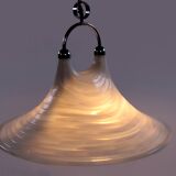 Suspension vintage Space Age Blanche Cristallux Allemagne 70