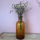 Amber glass vase bottle