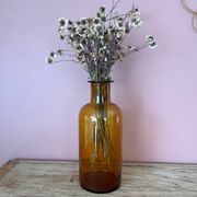 Amber glass vase bottle