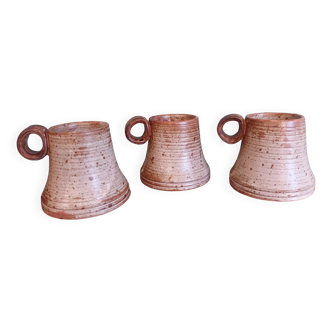 Tasses mugs en grès de Puisaye par Jean-Pierre Prud’homme
