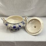 Soup bowl in earthenware stamped numbered decoration hand