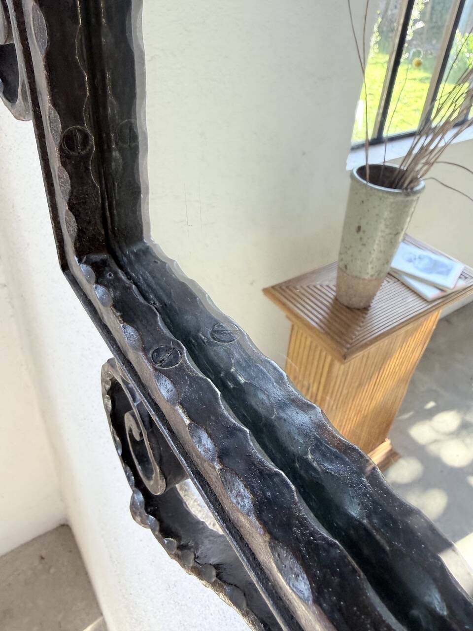 Brutalist wrought iron mirror 1940