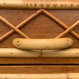Armoire rotin et pieds compas 1960