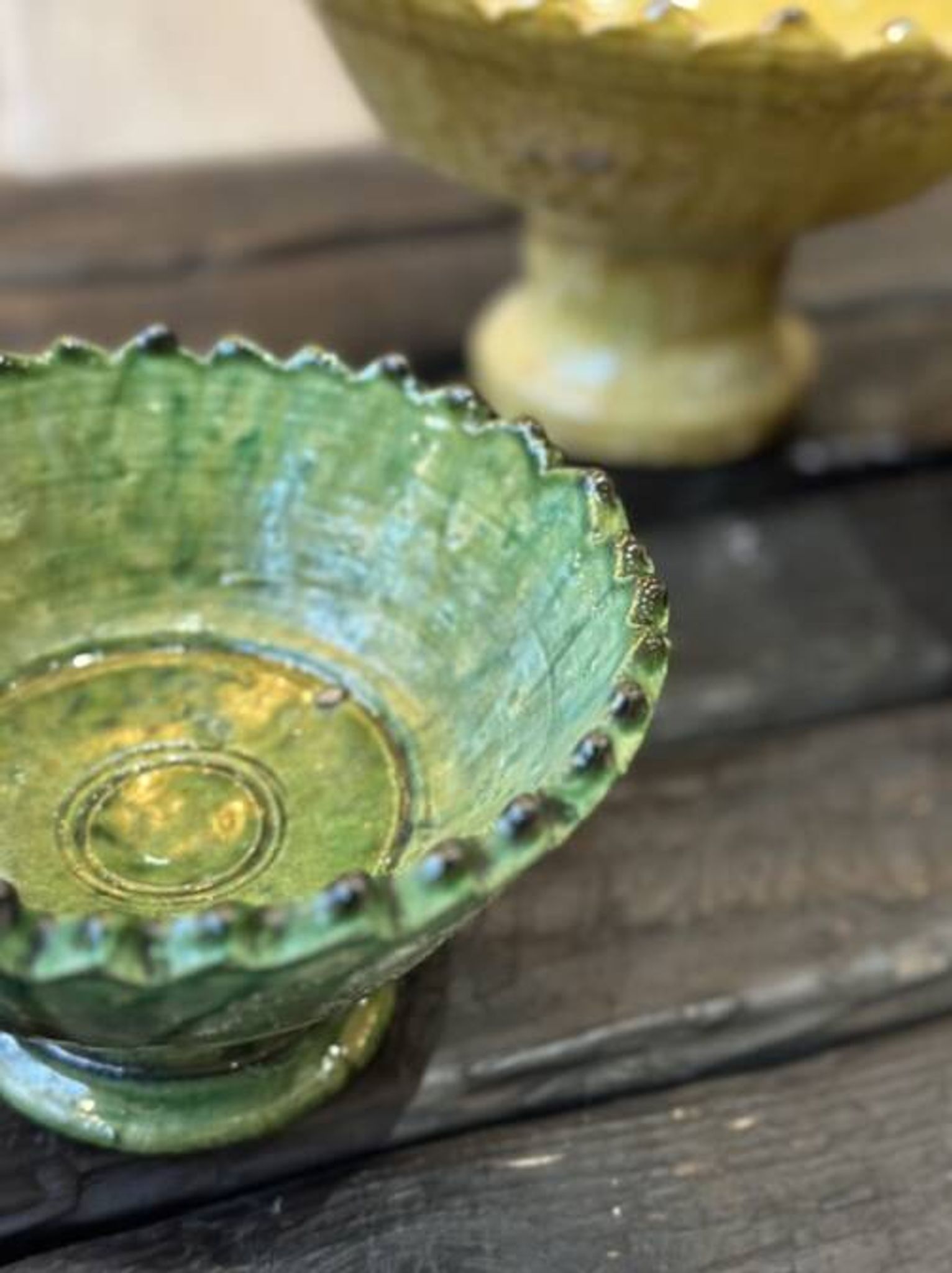 Coupe dentelee sur pied tamegroute - vert