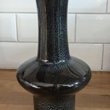 Mirostowice vase from the 60s / black ceramic design art deco