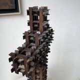 Crucifix sculpture Tramp Art 1900