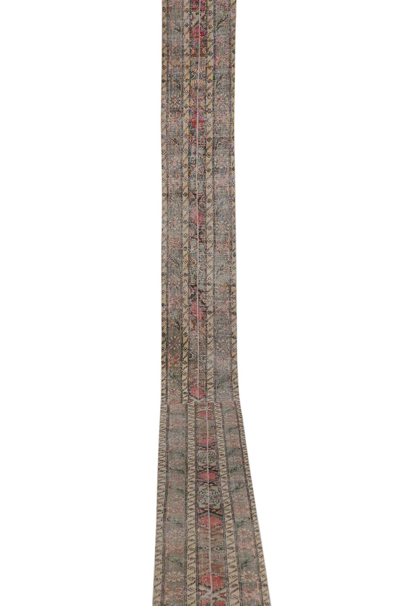 Vintage Turkish hallway rug 52x712 cm