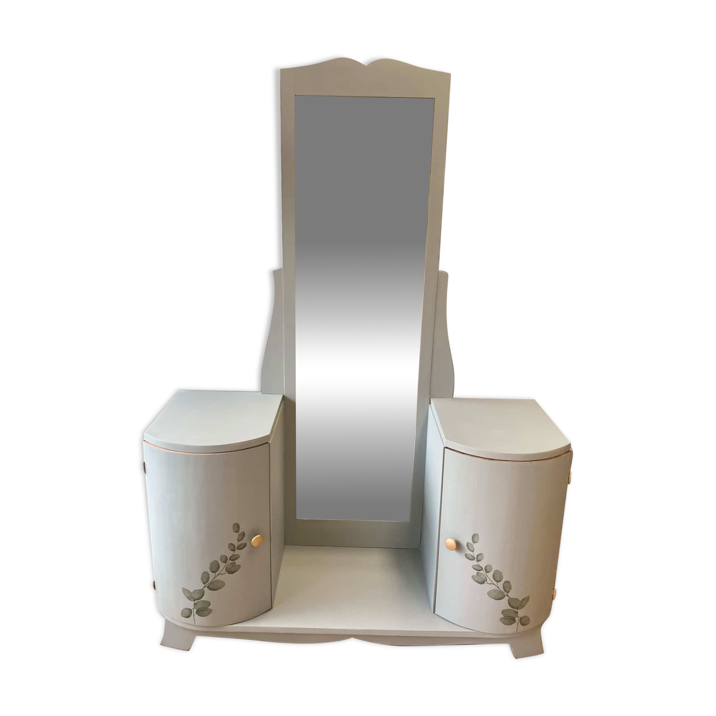 Art Deco grey-green hairdresser's cabinet