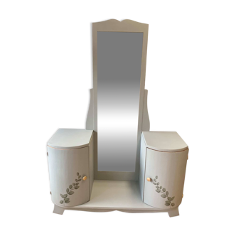 Art Deco grey-green hairdresser's cabinet