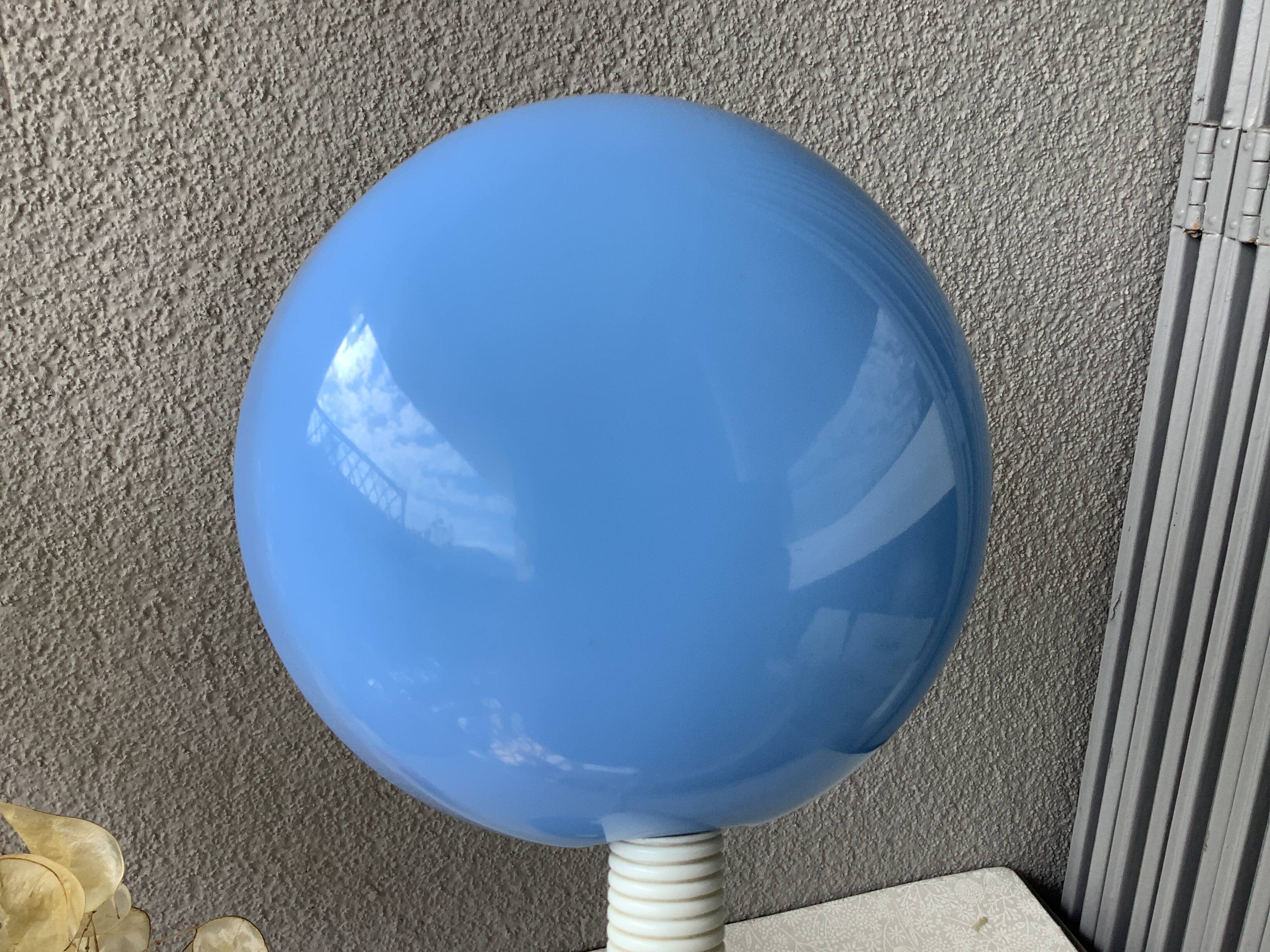 Bauhaus style sky blue space age design lamp