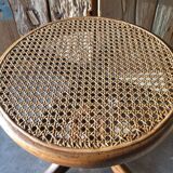 Curved wooden piano stool