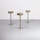70s cast stainless steel and leather stool set/3