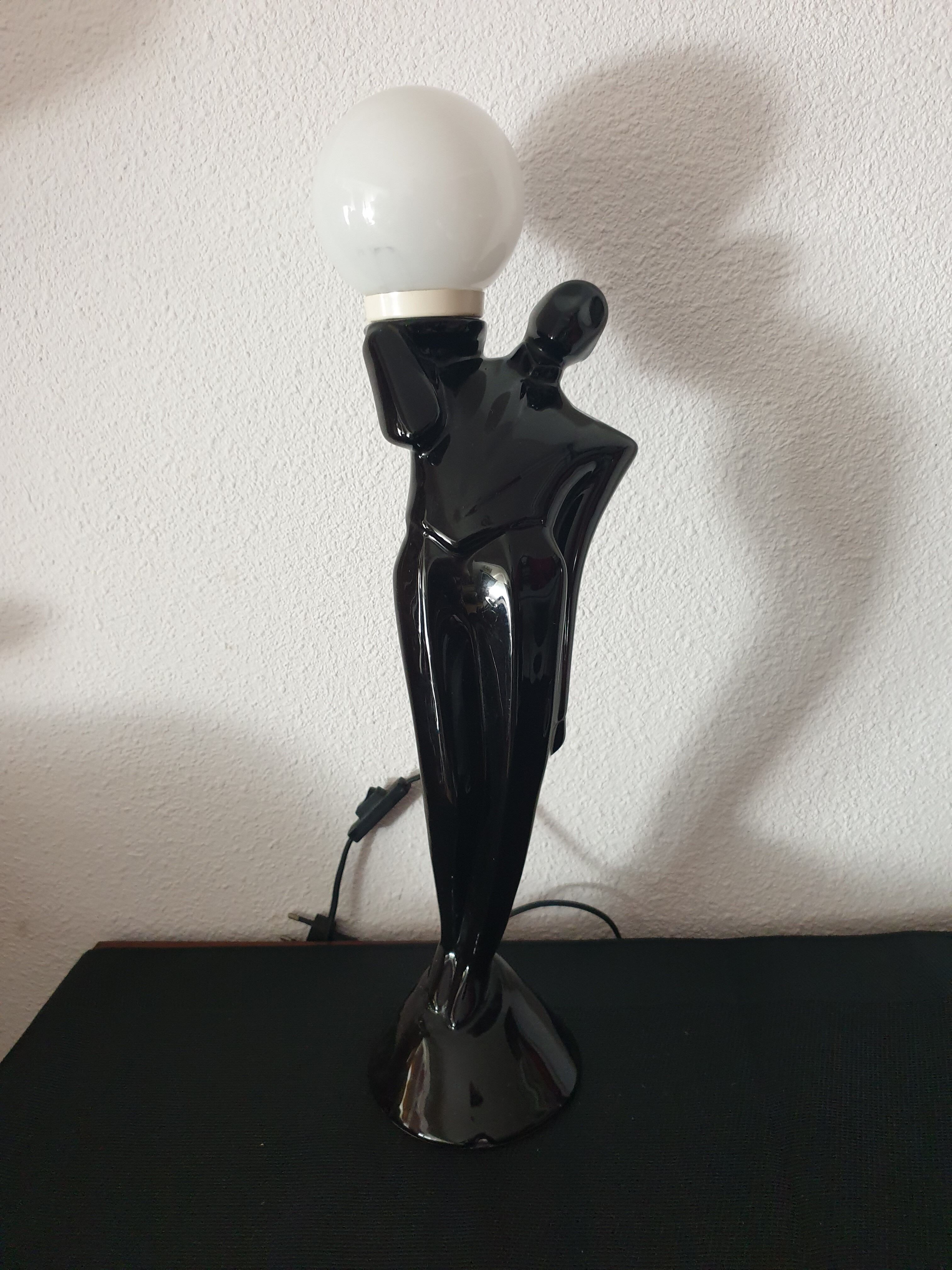 Lampe céramique delfts années 70