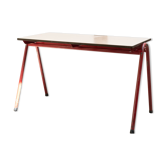 Carmine red metal base or desk