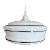 White clichy glass hanging lamp