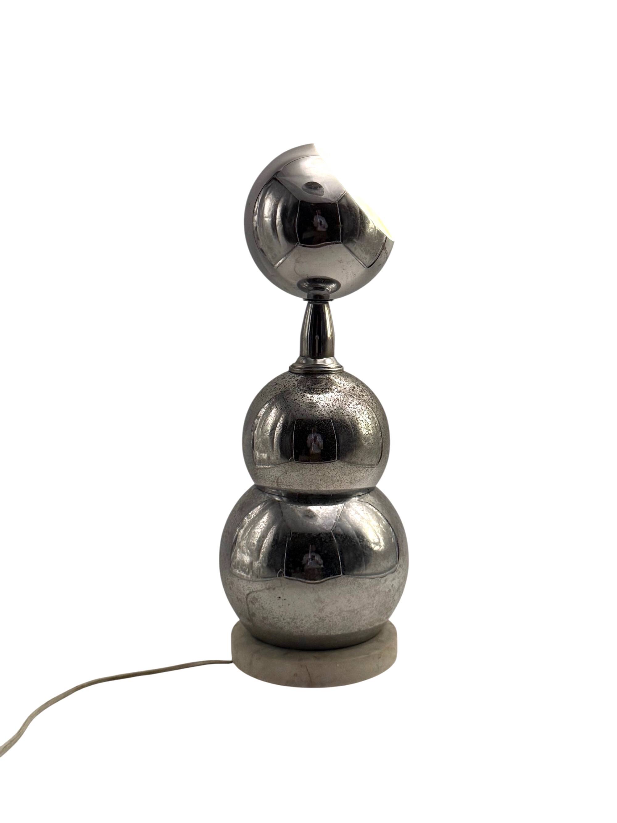 Space age chrome table Lamp, France 1970s