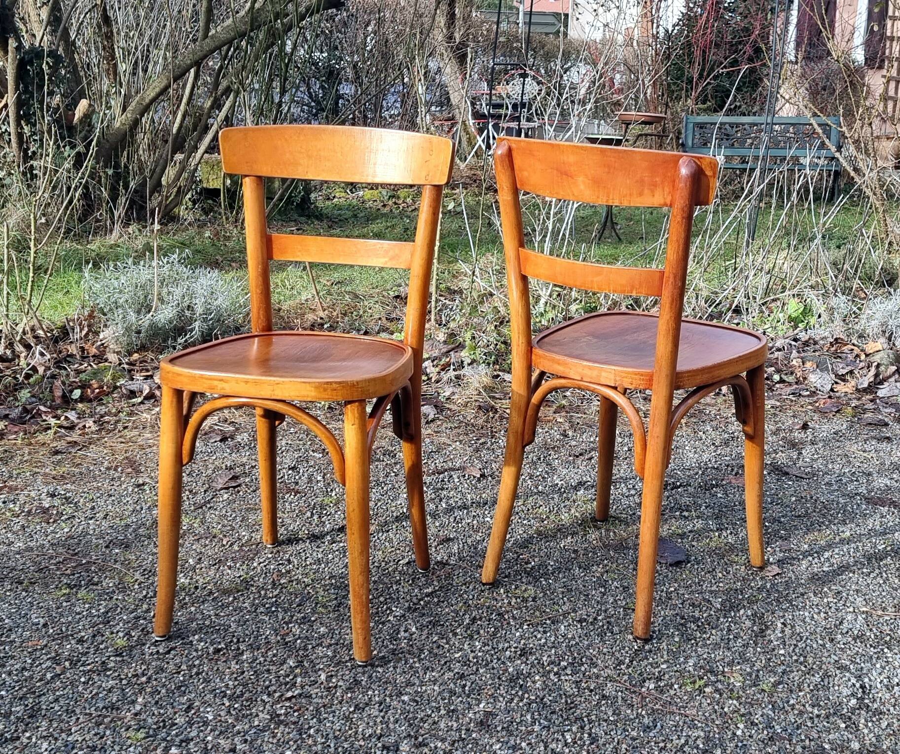 10 chaises bistrot, années 50-60