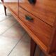 Varnished wooden sideboard with glass storage / vintage 60s-70s