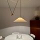 Large Adjustable Brass Pendant Lamp with Counterweight by Florian Schulz