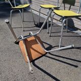 4 vintage Formica yellow chairs