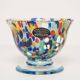 Set of three blue Murano glasses, ice cream bowls, Italy, Europe, 2000s