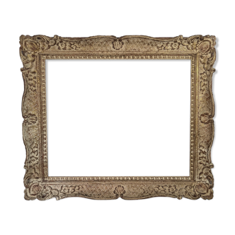 Old frame Montparnasse carved wood patinated 68x59 foliage 54.8x45 cm