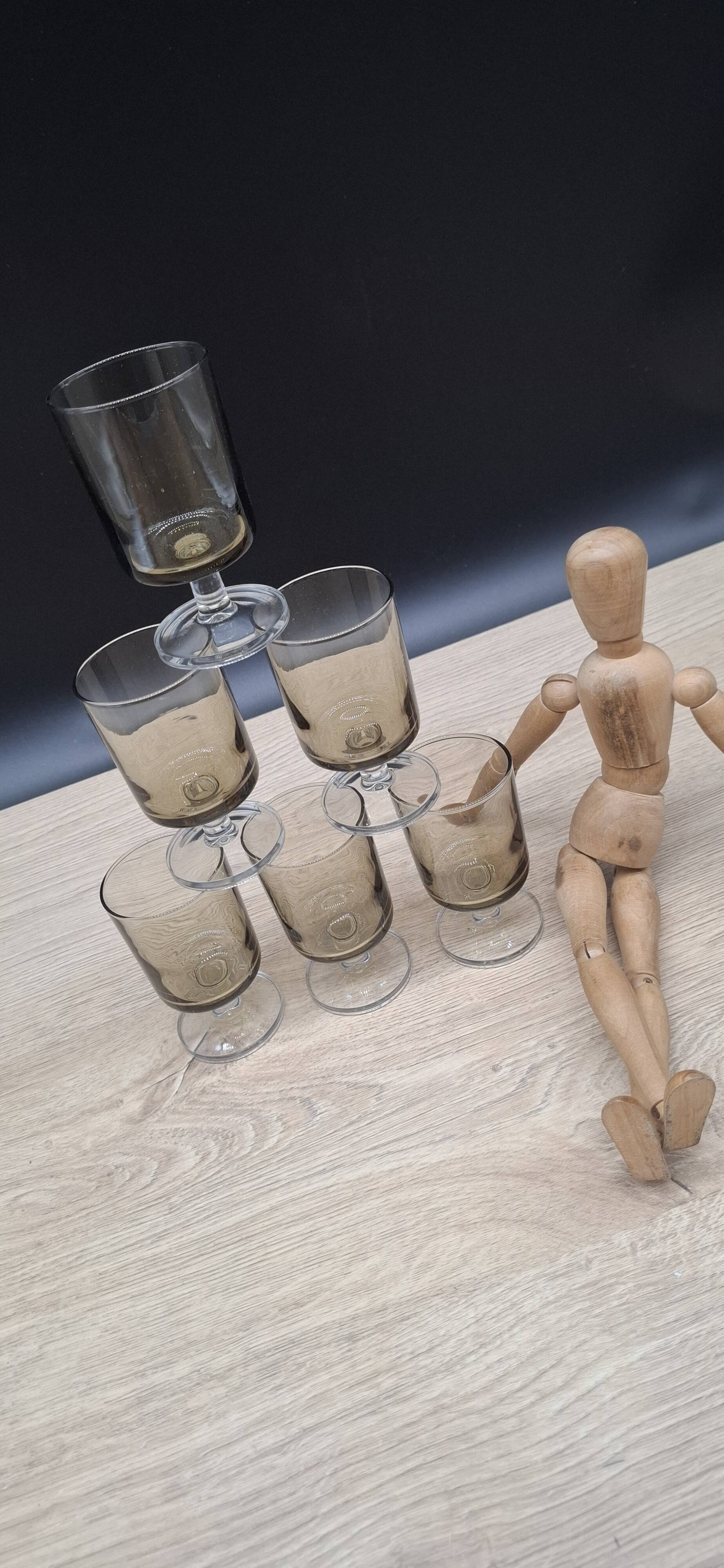 Set of 6 Luminarc smoked Sweden glasses