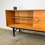 Buffet by Lothar Wegner, walnut with a black top, vintage from the 1960s.