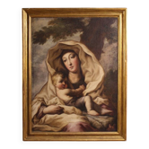 Peinture italienne antique du 17ème siècle, Vierge à l'Enfant