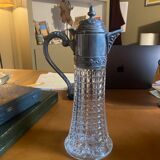Glass and pewter ewer 1900