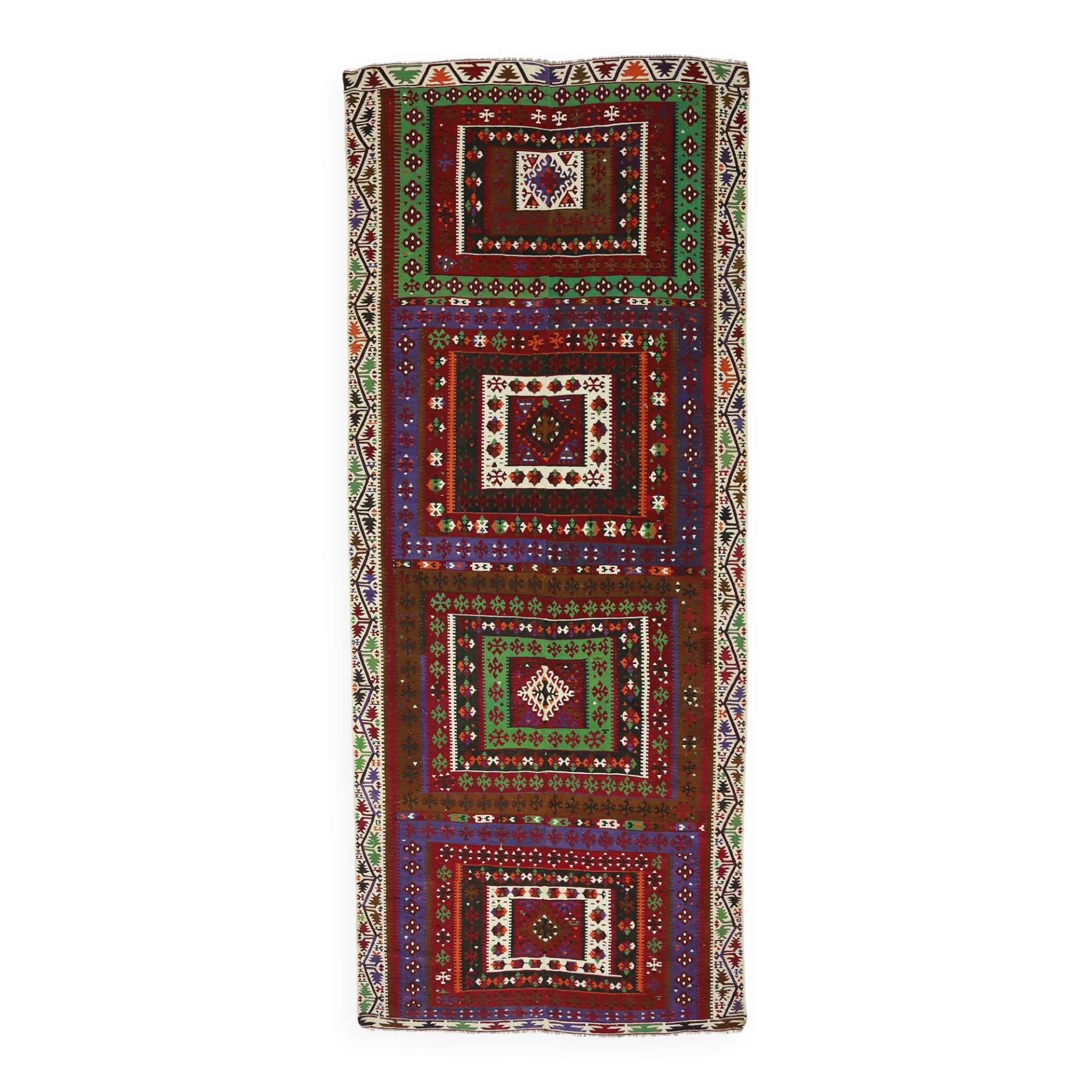 Tapis vintage fait main – Beauté et charme naturels 158 x 390 cm