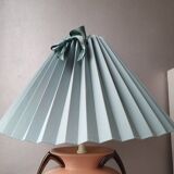 Ceramic lamp with 80s fabric lampshade