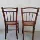 Set of 4 antique bistro chairs canned seats